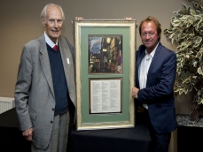 Sir George Martin And Mark King with Sir David Bowie signed framed ziggy stardust album cover Nrsr224.jpg